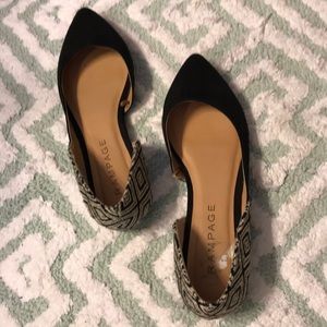 Black/white detailed rampage flats